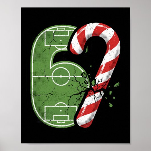 Kerstsokker Voetbalveld 67 Gebarsten Grappige Kers Poster (Voorkant)