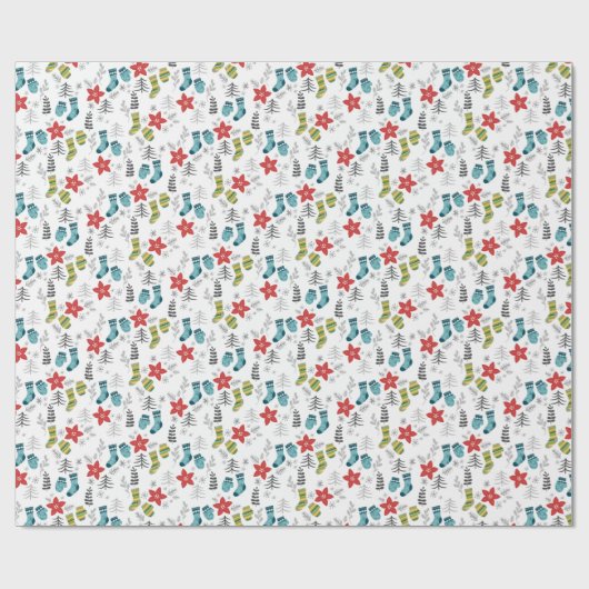 kerstsokpapier cadeaupapier (Vlak)