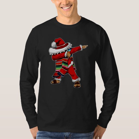 Kerstsombrero Dabbing Mexican Poncho Santa Sh T-shirt (Voorkant)