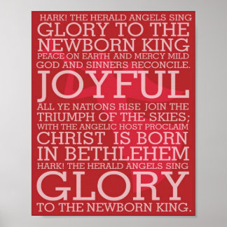 kerstsong Lyrics Hark the Herald Angels Sing Poster