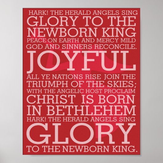 kerstsong Lyrics Hark the Herald Angels Sing Poster (Voorkant)