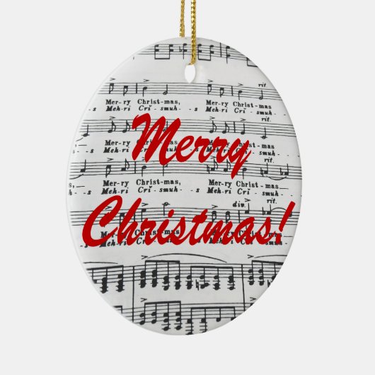 Kerstsong Merry Kerstmis! Keramisch Ornament (Rechts)