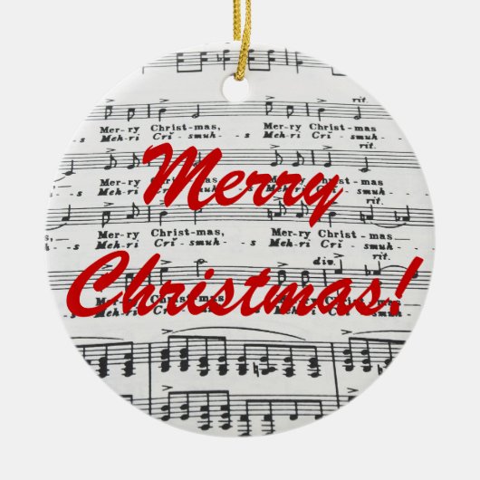 Kerstsong Merry Kerstmis! Keramisch Ornament (Voorkant)
