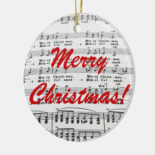 Kerstsong Merry Kerstmis! Keramisch Ornament (Links)