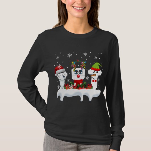 KerstSonographer Ultrasound Funny Santa Reind T-shirt (Voorkant)