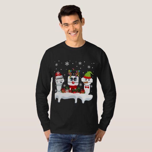 KerstSonographer Ultrasound Funny Santa Reind T-shirt (Voorkant volledig)
