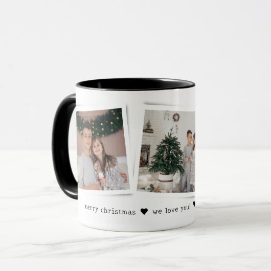 Kerstsouvenirs 3 Foto Persoonlijk Cadeau Mok (Voorkant links)