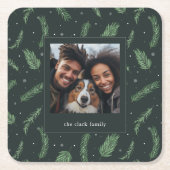 Kerstspar Patroon Fotogalerij Kartonnen Onderzetters (Voorkant)