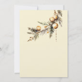 Kerstspar tak met gouden ballen partij kaart (Achterkant)