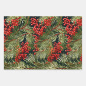 Kerstspar takken en bessen inpakpapier vel (Voorkant 3)