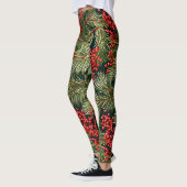 Kerstspar takken en bessen leggings (Links)