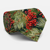 Kerstspar takken en bessen stropdas (Opgerold)
