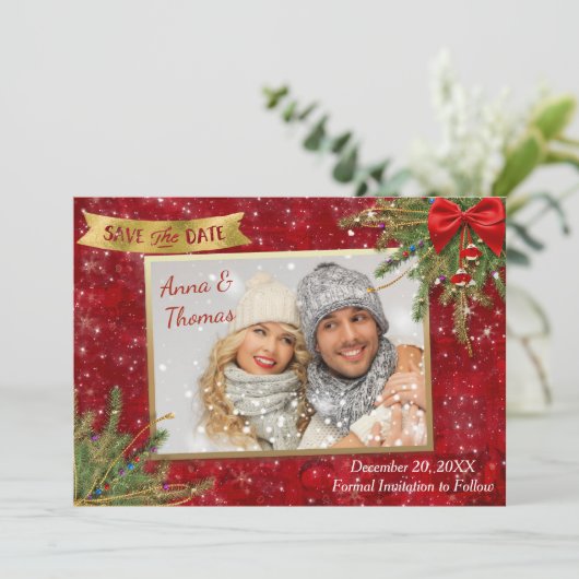 kerstsparen de Datum Save The Date (Staand voorkant)