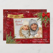 kerstsparen de Datum Save The Date (Voorkant / Achterkant)