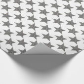 Kerstsparende zilveren sterren cadeaupapier (Hoek)
