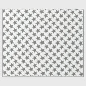 Kerstsparende zilveren sterren cadeaupapier (Vlak)