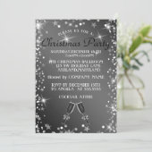 kerstSparkly Silver Glass of Champagne Kaart (Staand voorkant)