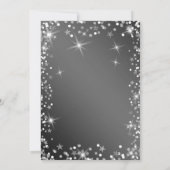 kerstSparkly Silver Glass of Champagne Kaart (Achterkant)