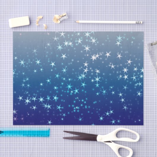 Kerstsparren: Blauwe hemel Tissuepapier (Craft)