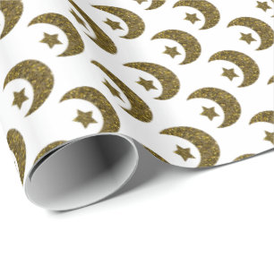 Kerstsparren en maan cadeaupapier