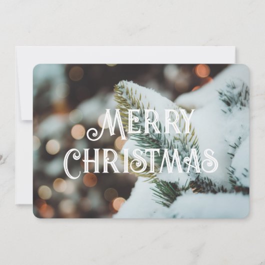 Kerstsparren tak en winterlichten kaart (Voorkant)