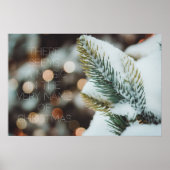 Kerstsparren tak en winterlichten poster (Voorkant)