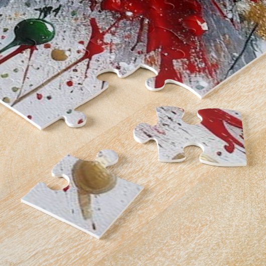 Kerstspatten / Witte Uitbarstingen Legpuzzel (Zijkant)