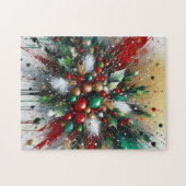 Kerstspatten / Witte Uitbarstingen Legpuzzel (Horizontaal)