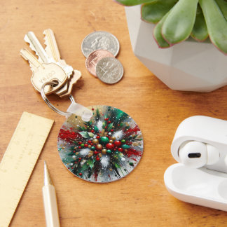 Kerstspatten / Witte Uitbarstingen Sleutelhanger