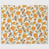 kerstspecerijen en Oranje citrussoorten Cadeaupapier (Vlak)
