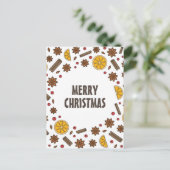 Kerstspecerijen steranijs kaneel sinaasappel briefkaart (Staand voorkant)