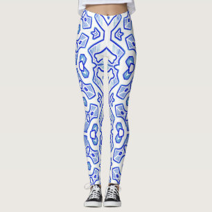 Kerstspecial blauw wit "Ratti_Creative_Arts Leggings
