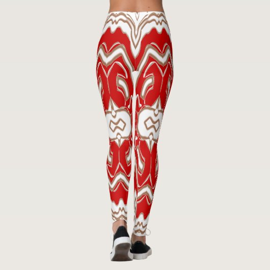 Kerstspecial rood wit "Ratti_Creative_Arts Leggings (Achterkant)
