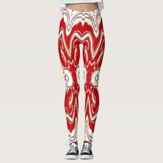 Kerstspecial rood wit "Ratti_Creative_Arts Leggings (Voorkant)