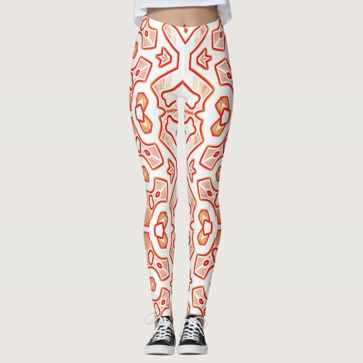 Kerstspecial rood wit "Ratti_Creative_Arts" Leggings (Voorkant)