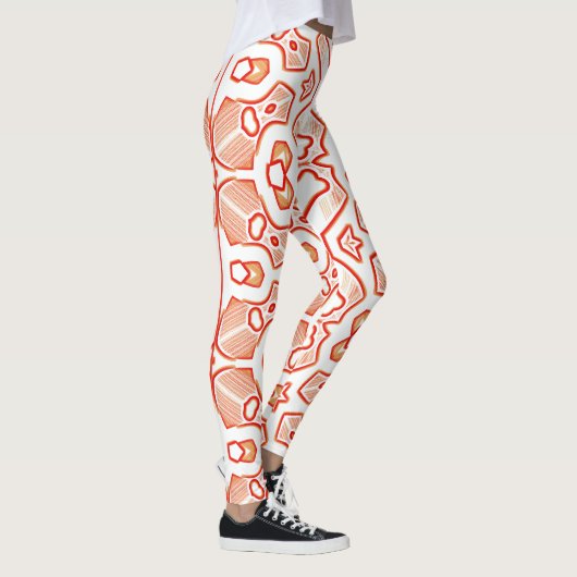 Kerstspecial rood wit "Ratti_Creative_Arts" Leggings (Rechts)