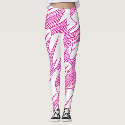 Kerstspecial roze wit "Ratti_Creative_Arts Leggings (Voorkant)