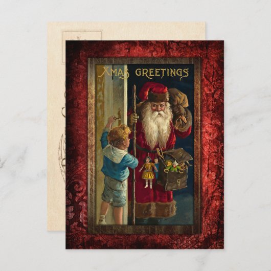  kerstspeelgoed feestdagenkaart (Voorkant / Achterkant)