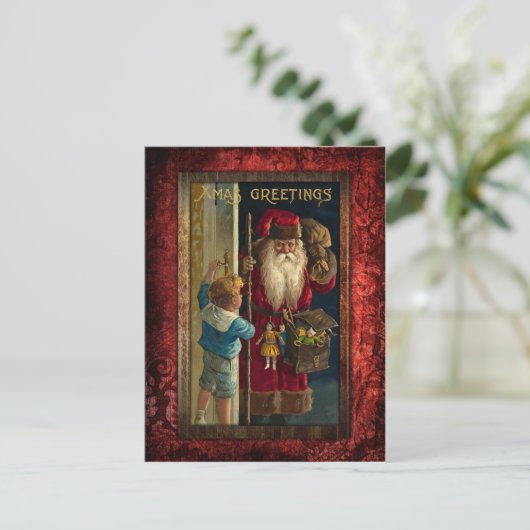  kerstspeelgoed feestdagenkaart (Staand voorkant)