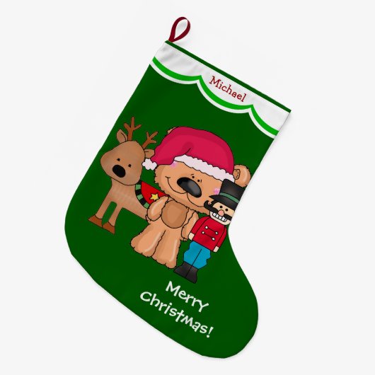 Kerstspeelgoed gepersonaliseerd grote kerstsok (Voorkant (Hangend))