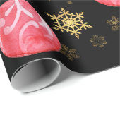 Kerstspeelgoed Golden Snowflakes, verpakt papier (Rol Hoek)