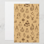 kerstspeelgoed hand getekend briefpapier (Voorkant / Achterkant)