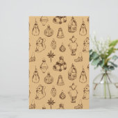 kerstspeelgoed hand getekend briefpapier (Staand voorkant)