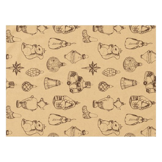 kerstspeelgoed hand getekend tafelkleed (Voorkant (Horizontaal))