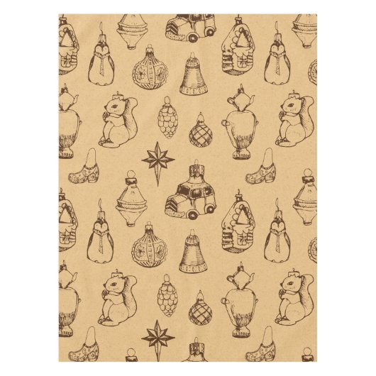 kerstspeelgoed hand getekend tafelkleed (Voorkant)