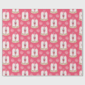 kerstSpeelgoed Soldaat Waterverf Snowflakes Roze Cadeaupapier (Vlak)