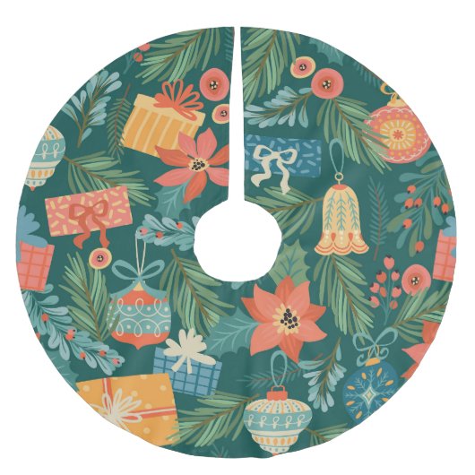 Kerstspeelgoed, Trendy Retro Patroon. Kerstboom Rok (Voorkant)