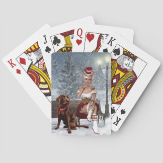 kerstspeelkaarten met Sexy Woman Pokerkaarten