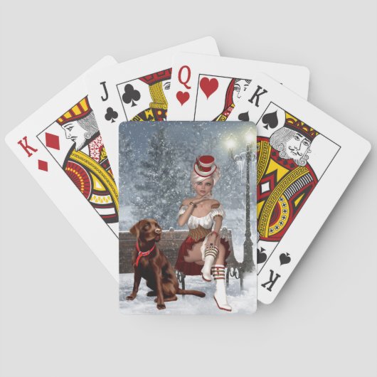 kerstspeelkaarten met Sexy Woman Pokerkaarten (Achterkant)