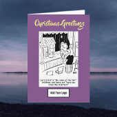 Kerstspel Cartoon. Bedrijfs Kerstkaart Feestdagen Kaart